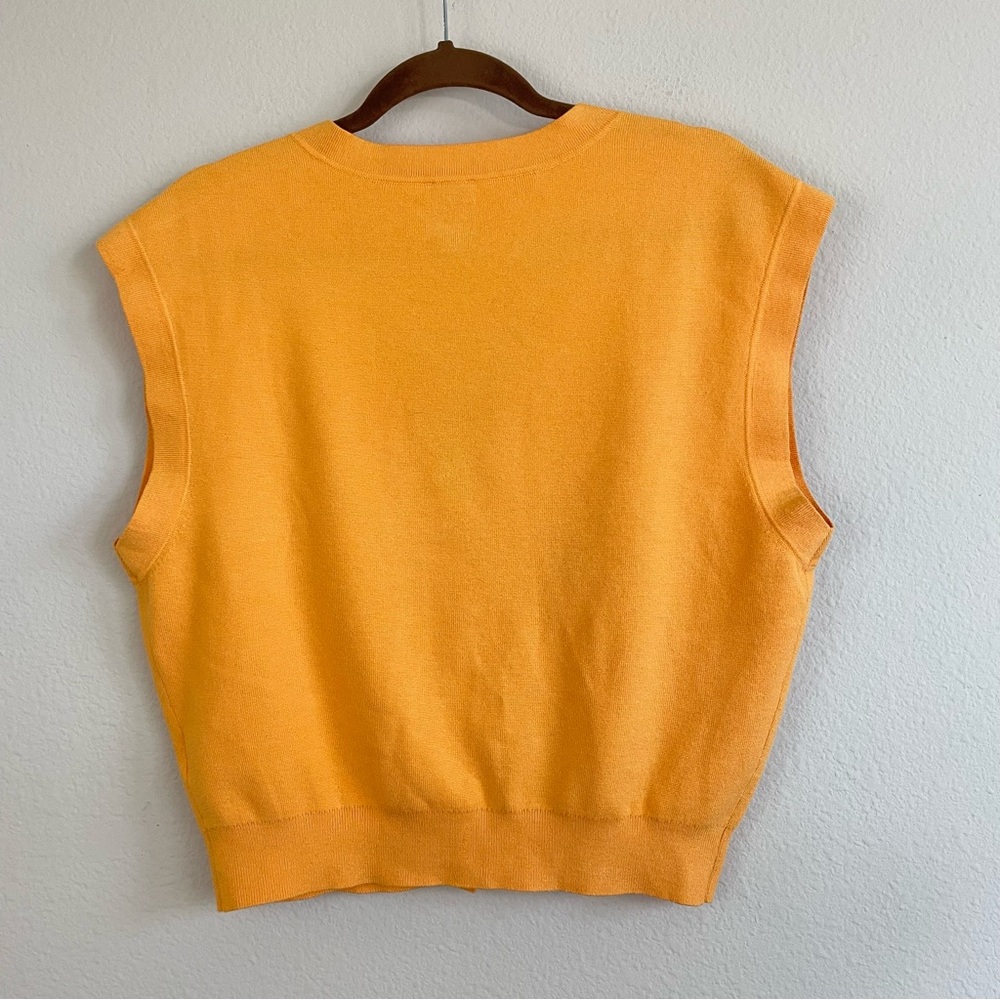 Maeve by‎ Anthropologie Slouchy Cardigan Sweater Vest In Orange Size XXS - Picture 5 of 7